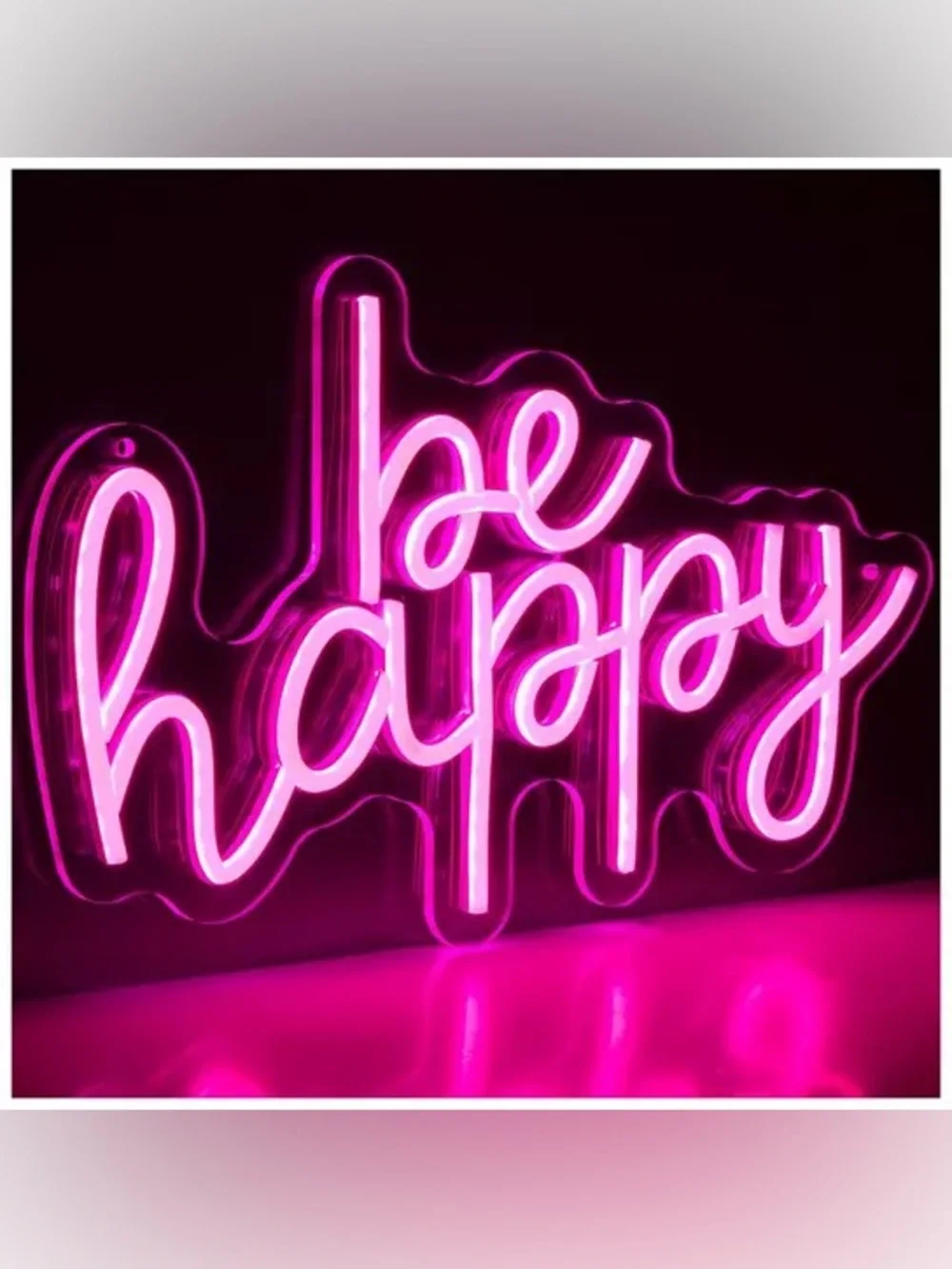 Pink Be Happy LED Neon Sign